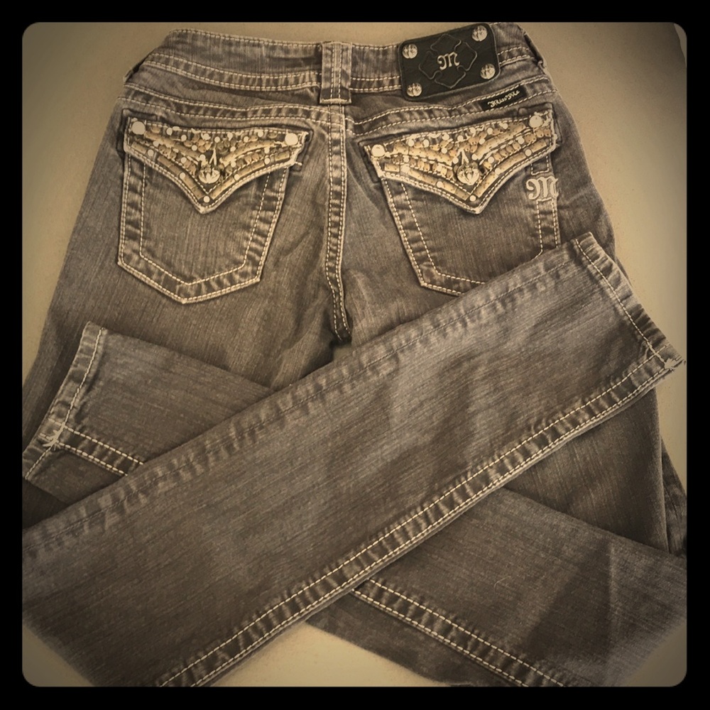 Miss Me gray wash jeans 26R